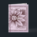 SISTER  - Happy 70th Birthday - LAVENDER Flower Card<br><div class="desc">This card with its soft pastel flower and lace  is a sweet way to wish your sister happy birthday!  You can add her name and  her age to make it a one-of-a-kind of a card... Special!  To see more of my birthday cards,  put into Zazzle's search box:  jaclinart birthday</div>