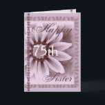 SISTER  - Happy 75th Birthday - LAVENDER Flower Card<br><div class="desc">This card with its soft pastel flower and lace  is a sweet way to wish your sister happy birthday!  You can add her name and  her age to make it a one-of-a-kind of a card... Special!  To see more of my birthday cards,  put into Zazzle's search box:  jaclinart birthday</div>