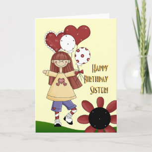 Sister Happy Birthday card
