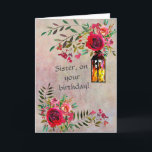 SISTER Happy Birthday with Flowers Card<br><div class="desc">Say Happy Birthday to your sister with a stunning floral card --  with opportunity to personalize messages.</div>