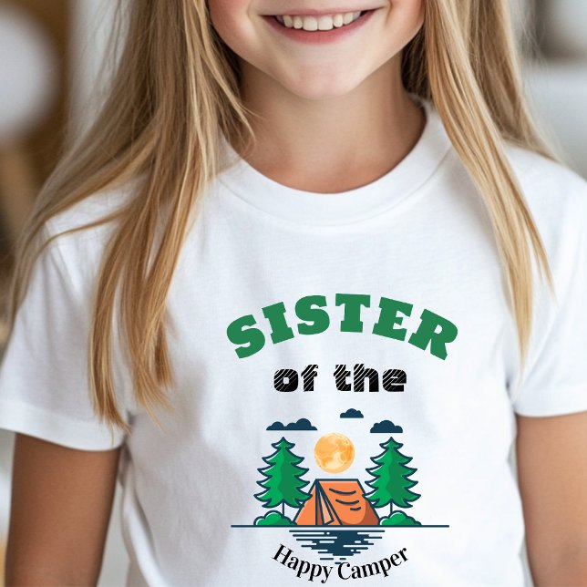 Sister Happy Camper T-Shirt Kids Birthday Party (Happy Camper Collection)