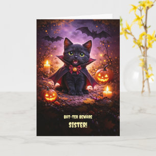 Sister Happy Halloween Cute and Funny Card