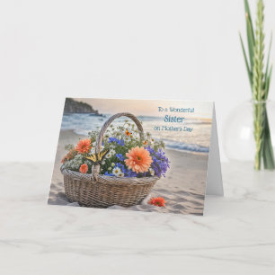Sister Happy Mothers Day with Pretty Basket  Card