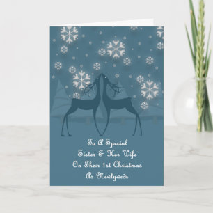 Sister & Her Wife Reindeer Christmas Holiday Card
