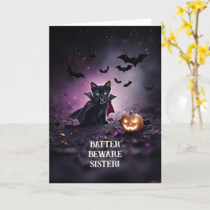 Sister Humourous Funny Halloween Cute Card