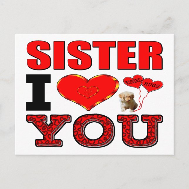 Sister I Love You Postcard (Front)