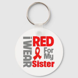 Sister - I Wear Red Ribbon Keychain
