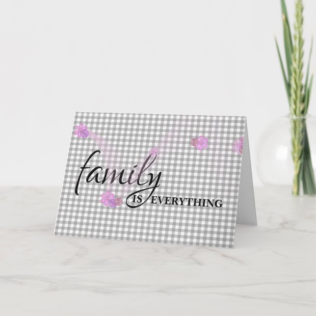 Sister-in-law Birthday Grey Gingham Card (Front)