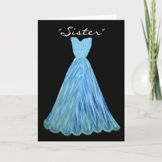 SISTER-in-LAW Bridesmaid TURQUOISE BLUE Dress Invitation (Front)
