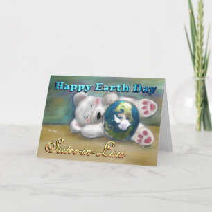 Sister in Law Earth Day polar bear baby Card