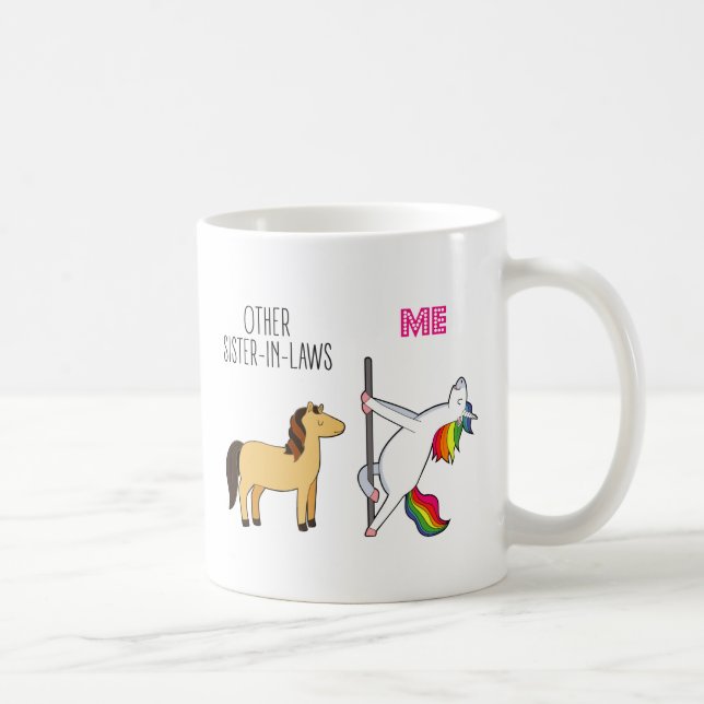 Sister In Law Funny Unicorn Birthday Coffee Mug (Right)