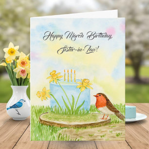Sister-in-Law Happy March Birthday Daffodils Card