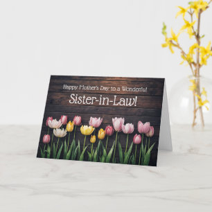 Sister in Law Happy Mothers Day Cute Tulips Card