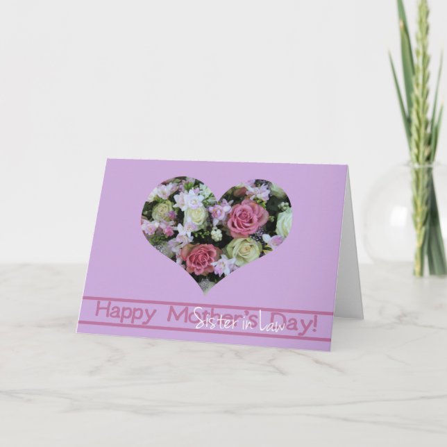 Sister in Law  Happy Mother's Day rose card (Front)