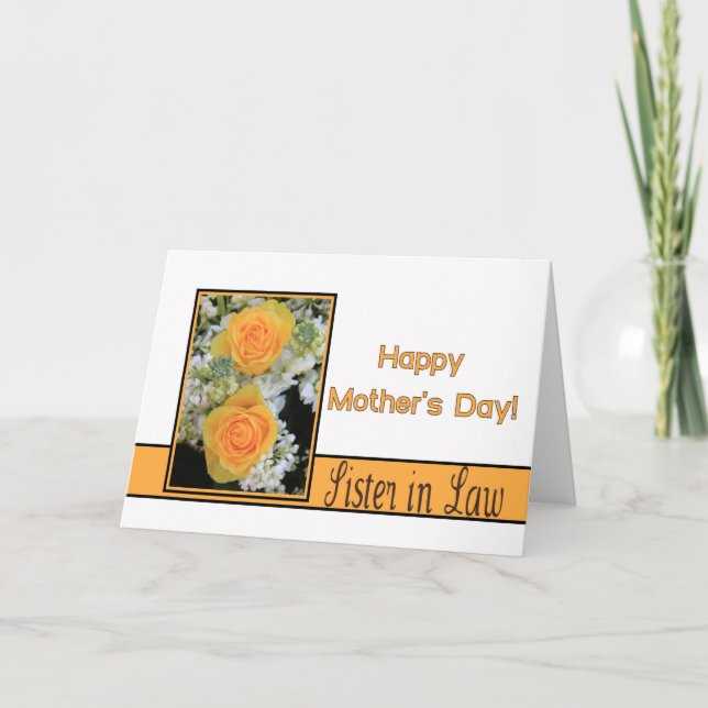 Sister in Law  Happy Mother's Day rose card (Front)