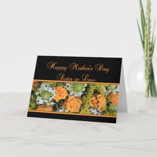 Sister in Law  Happy Mother's Day rose card (Front)