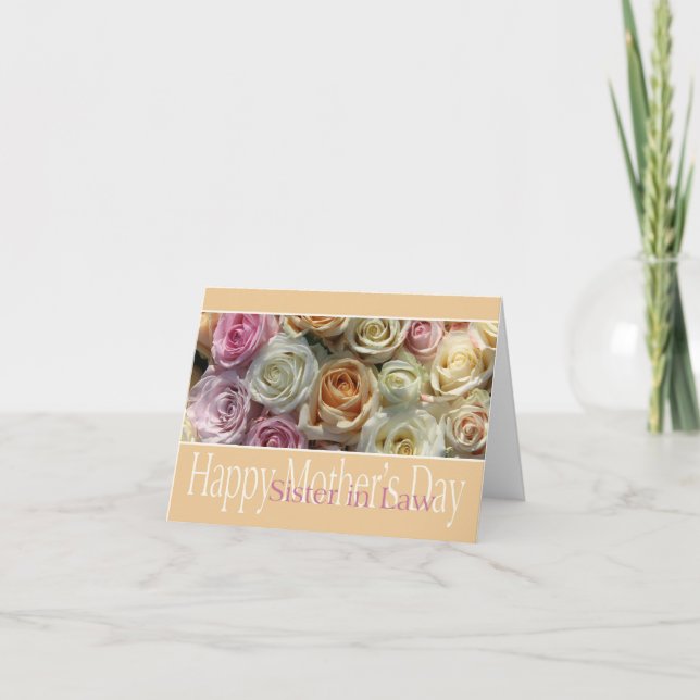 Sister in Law  Happy Mother's Day rose card (Front)