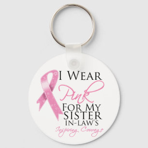 Sister-in-Law Inspiring Courage Breast Cancer Keychain