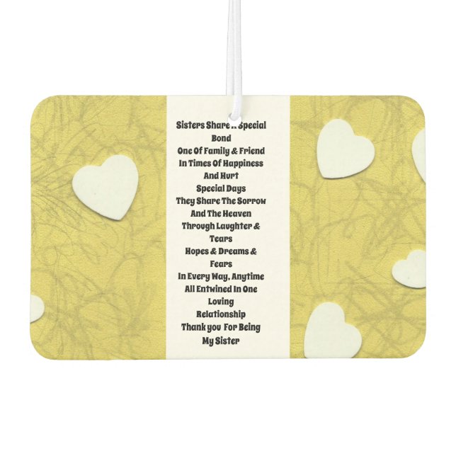 Sister Inspirational Air Freshener (Front)
