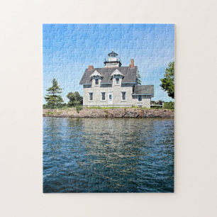 Sister Islands Lighthouse, 1,000 Islands New York Jigsaw Puzzle