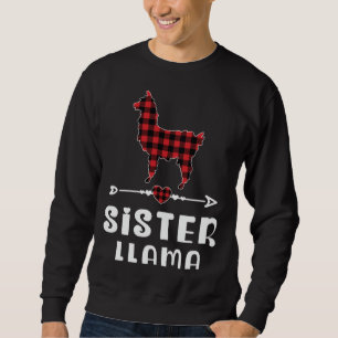 Sister Llama Christmas Pajama Red Plaid Buffalo Fa Sweatshirt