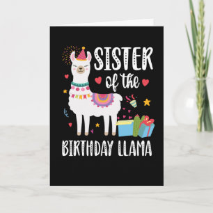 Sister Llama Matching Llama Birthday Party Outfit Card