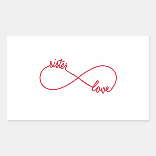 Sister love, infinity sign sticker (Front)