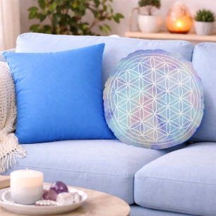 Sister Love – Sacred Geometry Flower of Life Round Pillow
