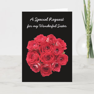 Sister Maid of Honour Invitations Card - Bouquet