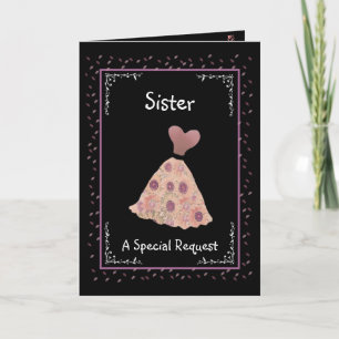 SISTER - Maid of Honour - Peach and Mauve Dress Invitation