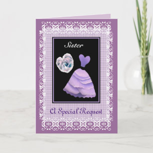 SISTER Maid of Honour -  PURPLE Gown Invitation