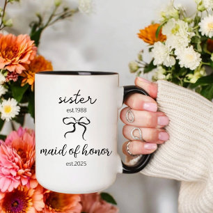 Sister Maid of Honour, Wedding Gift, Bridal Shower Mug