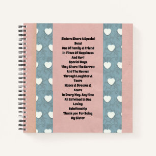 Sister Marshmallow Hearts Notebook
