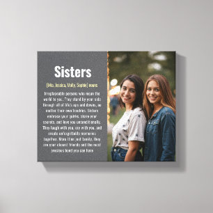 Sister Memorial Definition Custom Acrylic Keepsake Canvas Print