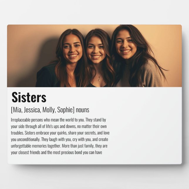 Sister Memorial Definition Custom Acrylic Keepsake Plaque (Front)