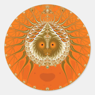 Sister Moon - Orange Classic Round Sticker