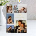 Sister Name or Relation 6 Photo Any Age Gold Foil  Foil Greeting Card<br><div class="desc">Say happy birthday with a luxury gold foil photo card. The design has gold foil lettering on the front for the age, greeting and name or relation such as number 18 Happy Birthday Sister. Easy photo template for you to create a personalized photo collage with 6 of your favourite photos,...</div>
