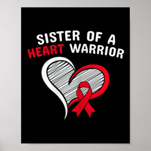 Sister Of A Heart Warrior Chd Disease Awareness Co Poster