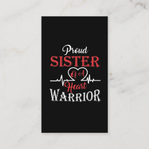 Sister of a Heart Warrior Post Heart Surgery Business Card