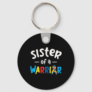 Sister Of A Warrior - Autism Awareness Gift Keychain
