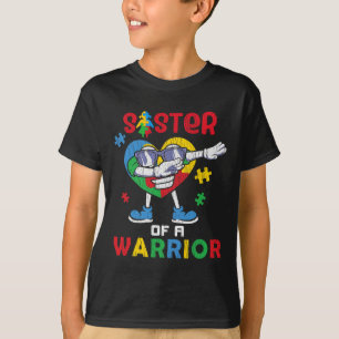 Sister Of A Warrior Autistic Kids Autism Awareness T-Shirt