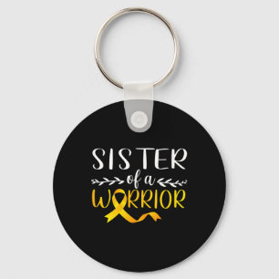 Sister Of A Warrior Childhood Cancer Awareness Sup Keychain