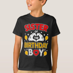Sister Of The Birthday Boy Family Matching Dad Mom T-Shirt