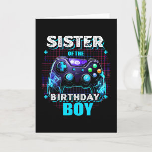 Sister Of The Birthday Boy Matching Video Game Bir Card