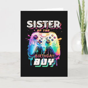 Sister Of The Birthday Boy Matching Video Game Bir Card