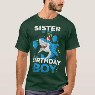 Sister of The Birthday Boy Shark Ocean Theme Match T-Shirt