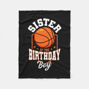 Sister Of The Birthday Boy Sketll Theme Bday Party Fleece Blanket