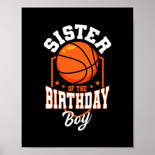 Sister Of The Birthday Boy Sketll Theme Bday Party Poster