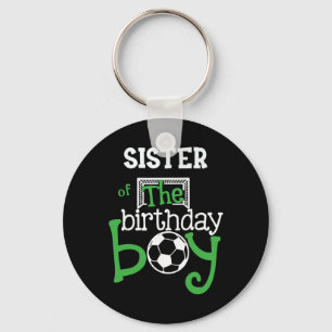 Sister Of The Birthday Boy Soccer Player Matching  Keychain