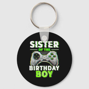 Sister Of The Birthday Boy Video Gamer Matching Fa Keychain